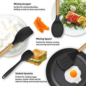 12 Piece Silicone Cooking Utensils Set - Heat Resistant, Non Stick Kitchen Tools