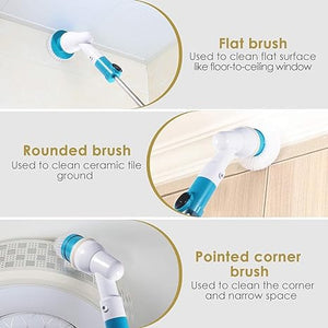 3 in 1 Electric Spin Scrubber with Adjustable Handle - Multi-Surface Bathroom & Kitchen Cleaning Brush