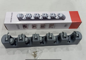 Wall Mounted Mop & Broom Holder Organizer with Hooks - Heavy Duty Storage Rack for Home, Kitchen & Garage