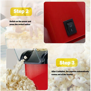 Mini Electric Popcorn Machine - Oil Free Hot Air Popcorn Maker for Home & Movie Nights