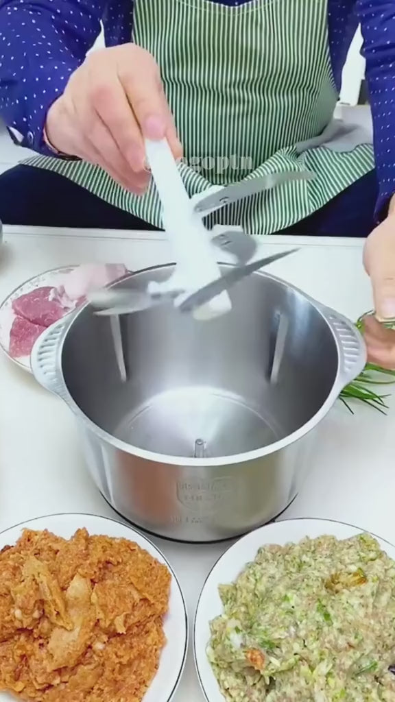 Electric Stainless Steel Food Grinder - 5 Speed Multipurpose Meat Chopper for Home