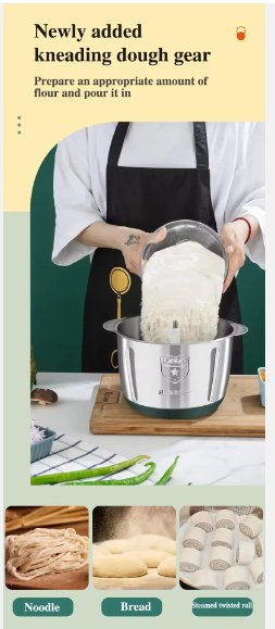 Electric Stainless Steel Food Grinder - 5 Speed Multipurpose Meat Chopper for Home