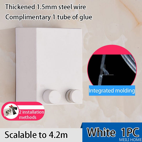 Retractable Clothesline Wall Mounted Telescopic Clothes Drying Rope (4.2m)